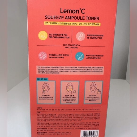 It's Skin - Lemon 'C Squeeze Ampoule Toner With Cotton Pads -500 ML - SEALED - Picture 2 of 3